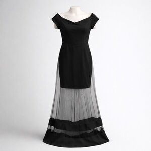 Showny Women M Off the Shoulder Maxi Dress Tulle Fairy Whimsigoth Grunge